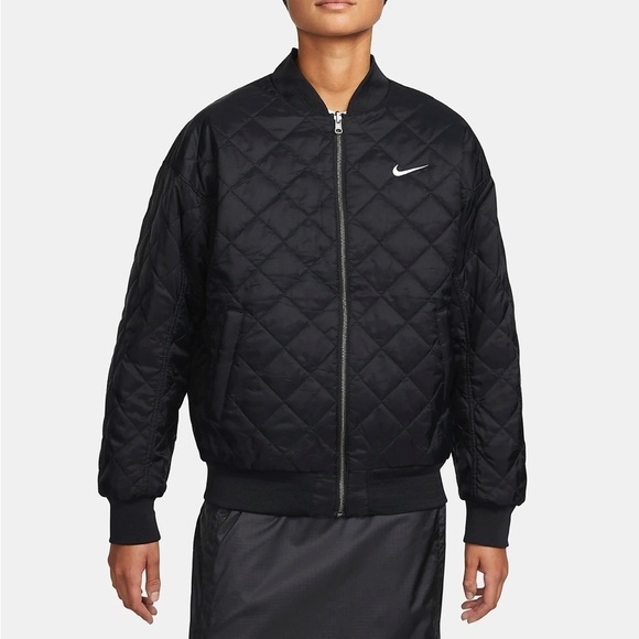 Nike Sportswear Women's Reversible Bomber Jacket Black XL - Picture 2 of 14